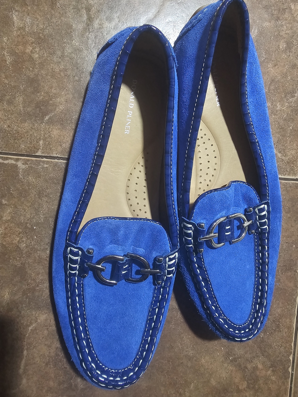 Donald J. Pliner Royal Blue Suede Bit Loafers